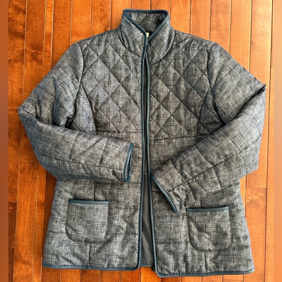 Jackets & Blazers - Women's Blue Quilted Lightweight Spring Jacket Size Small